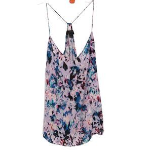J.Crew Cami Racer Back Spaghetti Strap Tank Top Size 0 Abstract Floral